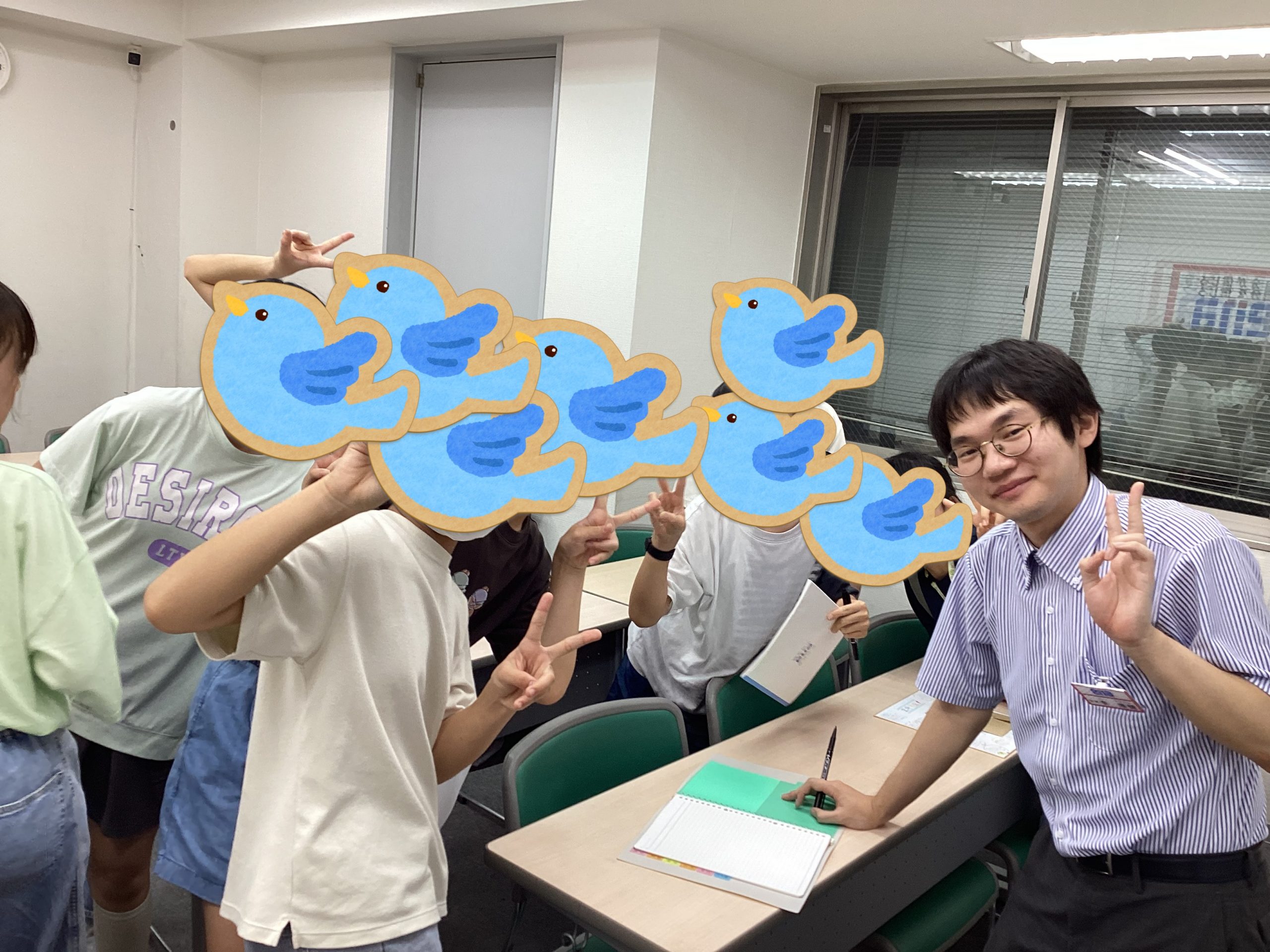 受験団結旗と李先生