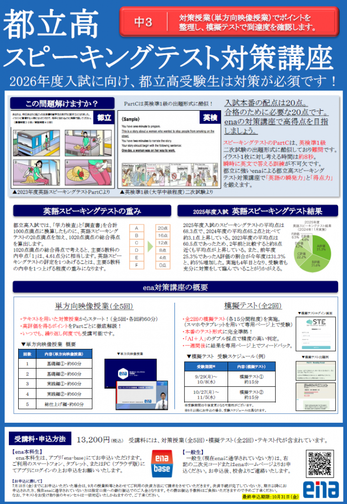 都立高入試への20点を確実にするために