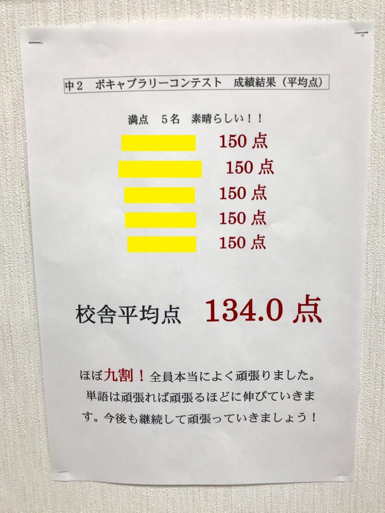Ena稲城 中２が頑張りました 首都圏の塾 進学塾は Ena