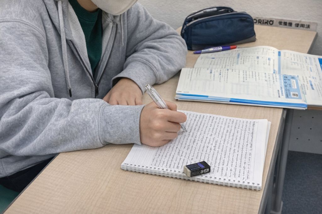 <h2>高校入試当日も、期末試験対策は継続しています</h2>