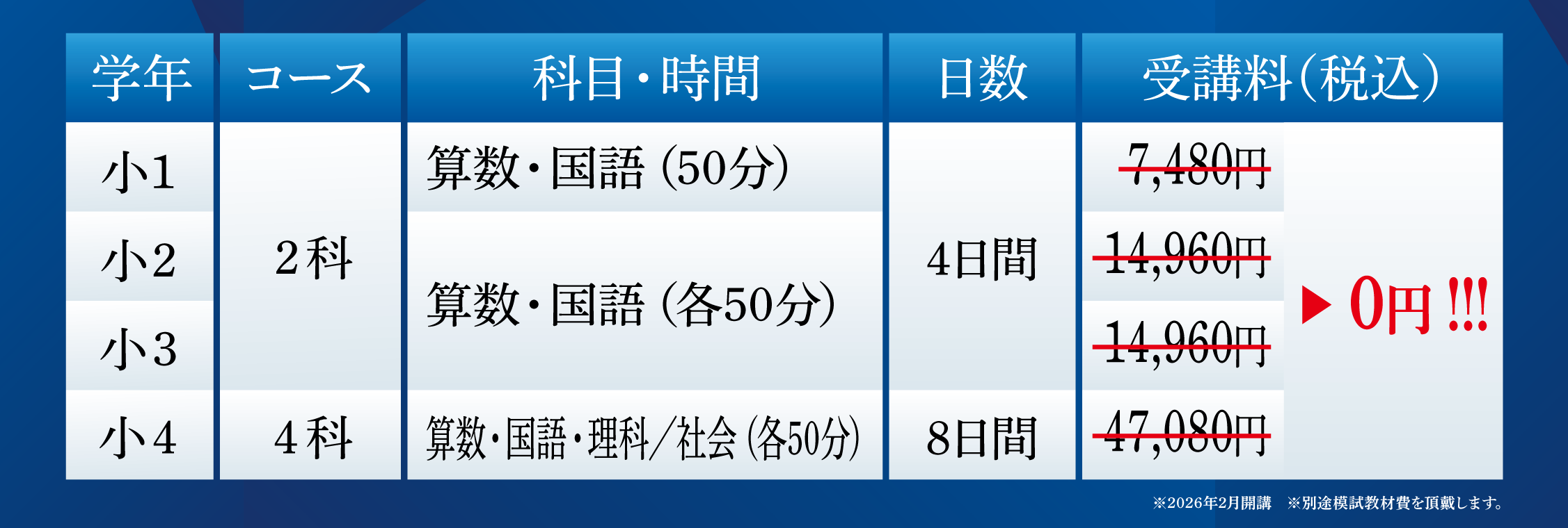 ena小中学部冬期講習会