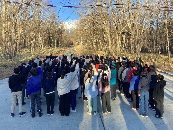 元旦早朝の清里合宿場/八ケ岳に決意を伝えます